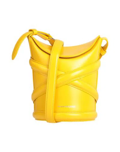 Alexander Mcqueen Woman's  The Curve Satchel  Yellow Leather Crossbody Bag In New Pop Yellow