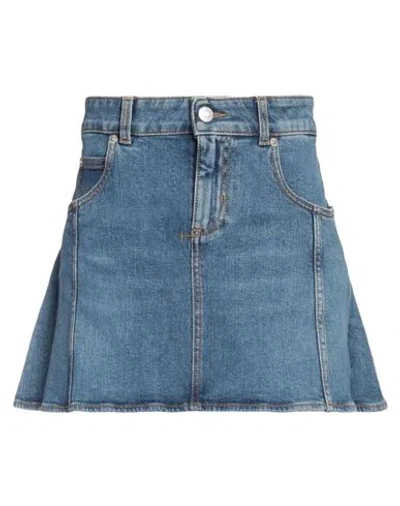 Alexander Mcqueen Woman Denim Skirt Blue Size 6 Cotton, Elastane
