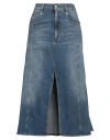 Alexander Mcqueen Washed Denim Midi Skirt In Blue