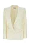 Alexander Mcqueen Double-breasted Wool Jacket In Multicolor