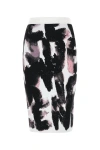 Alexander Mcqueen Embroidered Stretch Viscose Blend Skirt In Multicolor