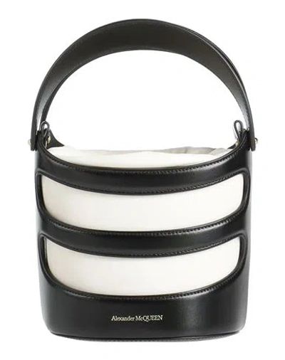 Alexander Mcqueen Two-tone Leather The Rise Bucket Bag In Black