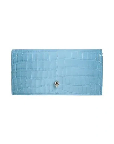 Alexander Mcqueen Woman Handbag Light Blue Size - Soft Leather
