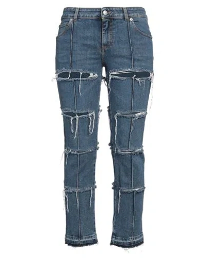 Alexander Mcqueen Woman Jeans Blue Size 30 Cotton, Elastane