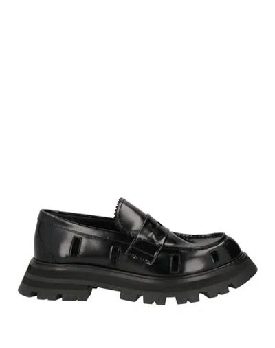 Alexander Mcqueen Woman Loafers Black Size 8 Leather