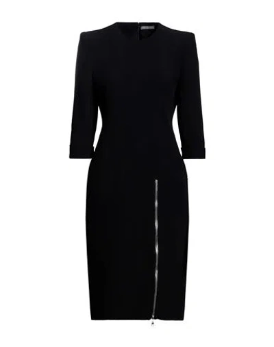 Alexander Mcqueen Woman Midi Dress Black Size 8 Acetate, Rayon