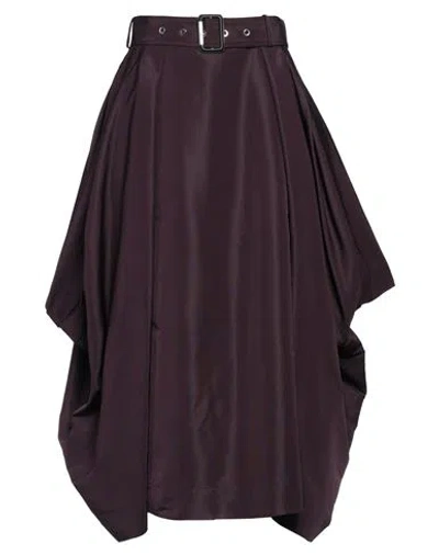 Alexander Mcqueen Woman Midi Skirt Dark Purple Size 8 Polyester