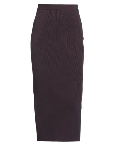 Alexander Mcqueen Woman Midi Skirt Dark Purple Size M Wool, Polyester In Black