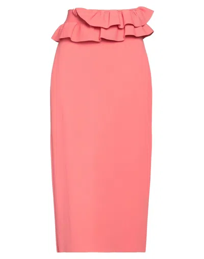 Alexander Mcqueen Woman Midi Skirt Salmon Pink Size M Viscose, Polyamide, Polyester, Elastane