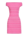 Alexander Mcqueen Woman Mini Dress Fuchsia Size M Viscose, Polyester, Cotton, Polyamide In Pink