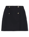 Alexander Mcqueen Button-embellished Wool And Cotton-blend Twill Mini Skirt In Blue