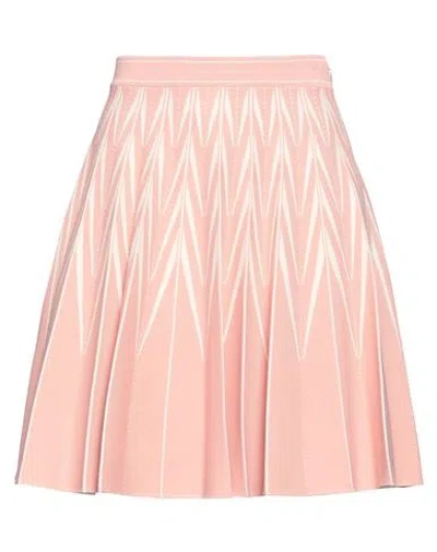 Alexander Mcqueen Woman Mini Skirt Pastel Pink Size M Viscose, Polyester, Polyamide, Elastane