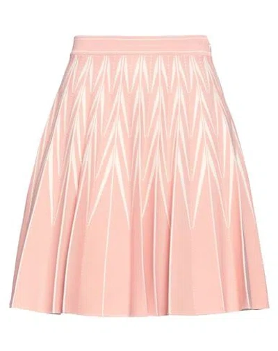 Alexander Mcqueen Woman Mini Skirt Pastel Pink Size M Viscose, Polyester, Polyamide, Elastane In Pink