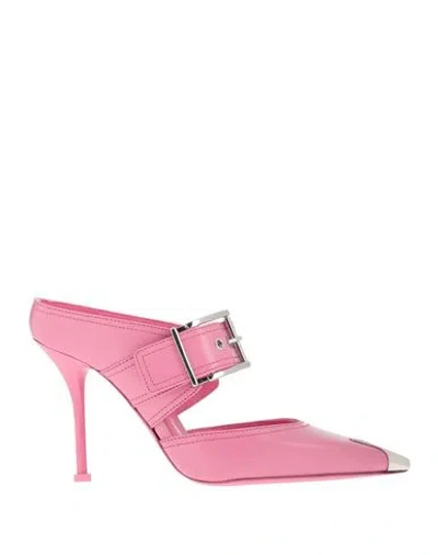 Alexander Mcqueen Woman Mules & Clogs Pink Size 7 Leather