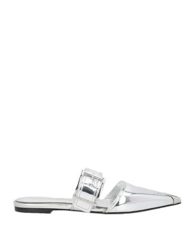 ALEXANDER MCQUEEN ALEXANDER MCQUEEN WOMAN MULES & CLOGS SILVER SIZE 8 LEATHER