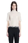 Alexander Mcqueen Knitted Cobweb Lace Top In Off-white