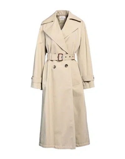 Alexander Mcqueen Woman Overcoat & Trench Coat Beige Size 8 Cotton