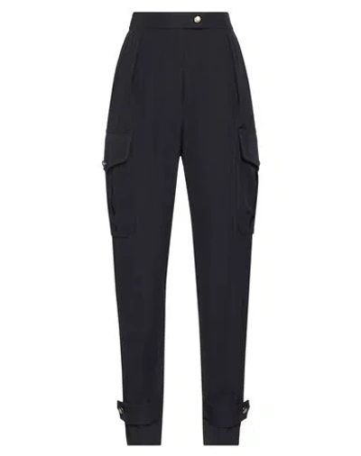 Alexander Mcqueen Woman Pants Navy Blue Size 6 Wool In Black