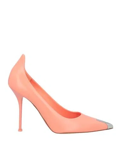 Alexander Mcqueen Woman Pumps Apricot Size 10 Soft Leather