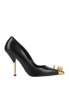 Alexander Mcqueen Woman Pumps Black Size 8 Leather In Black