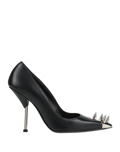 Alexander Mcqueen Woman Pumps Black Size 7 Leather