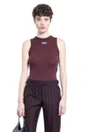 Alexander Mcqueen Logo Plaque Ribbed Tank Top In Red