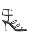 Alexander Mcqueen 90 Strappy Leather Sandals In Black