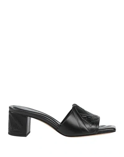 Alexander Mcqueen Woman Sandals Black Size 8 Leather