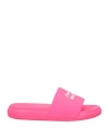 Alexander Mcqueen Logo Embossed Slip In Neon Pink