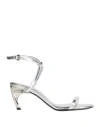 Alexander Mcqueen Rmadillo Metal-bar Sandals In Silver