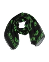 Alexander Mcqueen Alexander Mc Queen Black Foulard With Green Skulls Print In Green