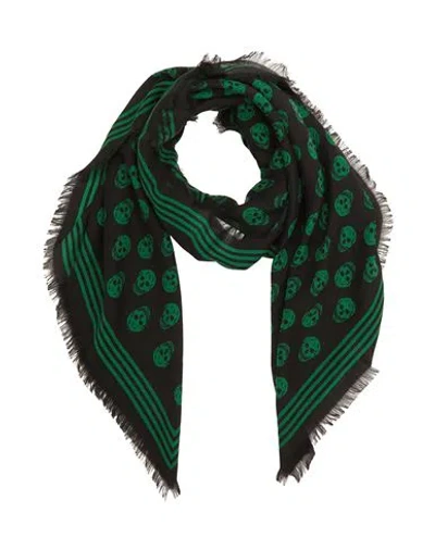 Alexander Mcqueen Woman Scarf Green Size - Wool In Green