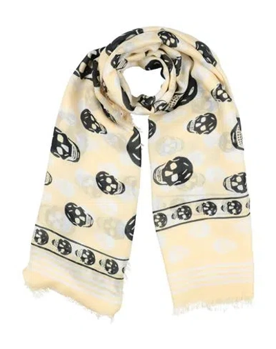 Alexander Mcqueen Alexander Mc Queen Biker Skull Wool Scarf In White
