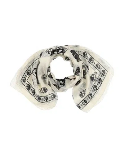 Alexander Mcqueen Woman Scarf Ivory Size - Silk In Neutral