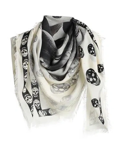 Alexander Mcqueen Woman Scarf Ivory Size - Wool In White