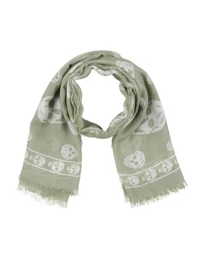 Alexander Mcqueen Woman Scarf Military Green Size - Modal, Silk In Green
