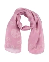 Alexander Mcqueen Skull-motif Fringed-edge Scarf In Pink