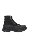 Alexander Mcqueen Leather And Rubber Exaggerated-sole Ankle Boots In Black