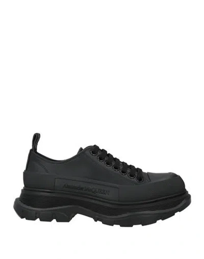 Alexander Mcqueen Woman Sneakers Black Size 8.5 Calfskin, Rubber