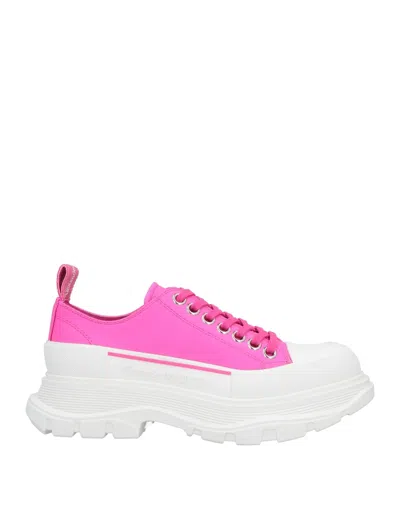 Alexander Mcqueen Woman Sneakers Fuchsia Size 7 Calfskin In Pink