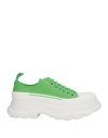 Alexander Mcqueen Sneakers Tread Aus Weissem Und Silberfarbenem Leder In Green