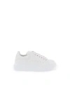 Alexander Mcqueen Oversized Sneakers In Hammered Leather In White