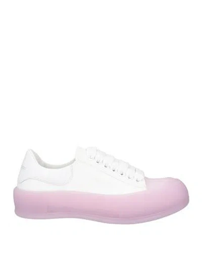 Alexander Mcqueen Woman Sneakers White Size 6 Textile Fibers, Leather, Rubber