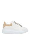 Alexander Mcqueen Beige White Beige Oversized Leather Sneakers In White