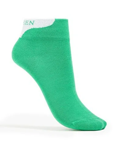 Alexander Mcqueen Woman Socks & Hosiery Green Size Onesize Cotton, Polyamide, Elastane In Green