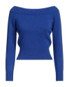 Alexander Mcqueen Woman Sweater Bright Blue Size M Wool, Cashmere