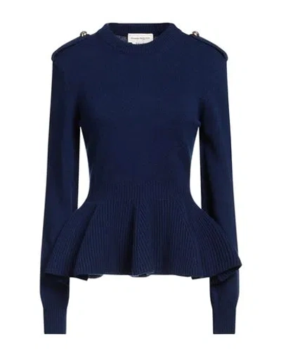 Alexander Mcqueen Woman Sweater Navy Blue Size M Wool, Cashmere, Polyamide