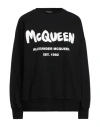 Alexander Mcqueen Graffiti Print Crew Neck Sweatshirt In Black