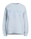 Alexander Mcqueen Woman Sweatshirt Sky Blue Size 6 Cotton, Elastane