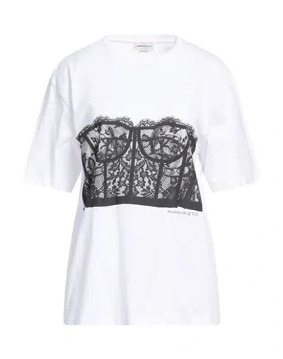 Alexander Mcqueen Woman T-shirt White Size 8 Cotton